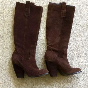 Naturalizer brown suede high heel boots size 5.5